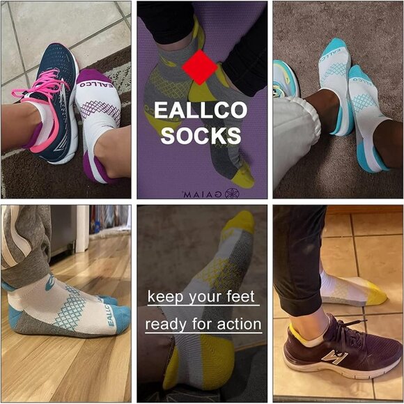 6 Pairs Womens Athletic Socks with Cushioned Sole & Moisture-Wicking Fabric - Picture 6 of 7